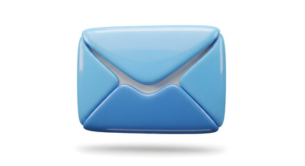 Modern 3D email icon floating with shadow against white background for digital marketing
