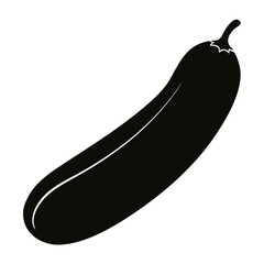 Simple black silhouette of a cucumber