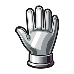 Realistic silver glove with glossy shine vector illustration