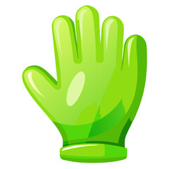 Vibrant lime green glossy hand glove design