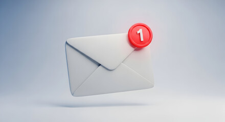 Urgent email notification with vibrant red alert badge for attention grabbing business communication designs