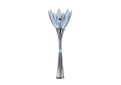 Elegant olympic torch with a modern design, isolated on transparent background, a symbol of sport, competition, and international unity and friendship