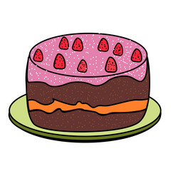 illustration of a raspberry cake