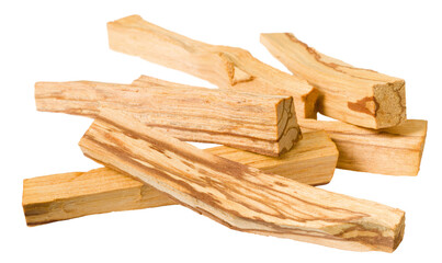 Palo Santo wood sticks isolated on white background.