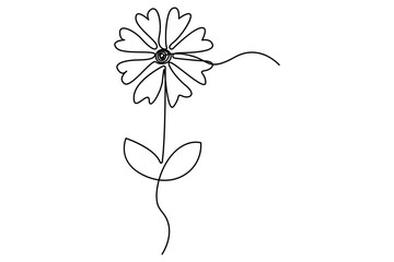 Minimalist continuous line art of botanical leaf elements hand drawn in black and white for nature inspired vector illustration