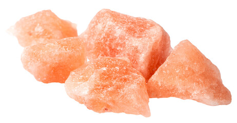 Himalayan Pink Salt isolated on white background.