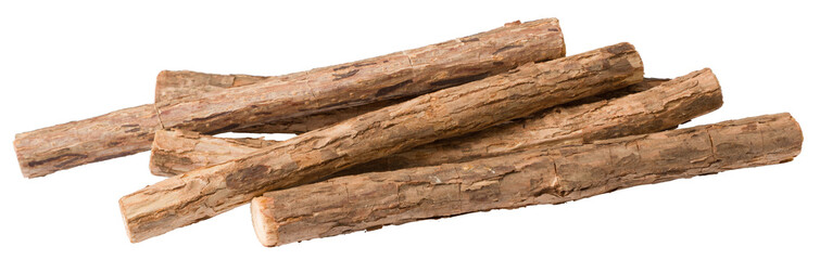 Silvervine sticks isolated on white background.