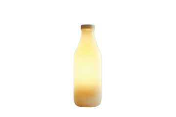 Illuminated glass bottle lamp.  A soft glow