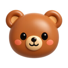 Fototapeta premium PNG Cute 3D bear face illustration.