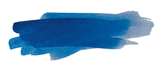 blue watercolor background. Artistic hand paint. Isolated on transparent background.