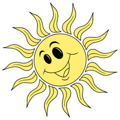 Cartoon sun with a smiling face