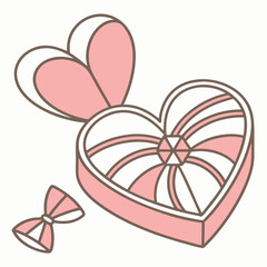 Cute pink candy with hearts for valentines day