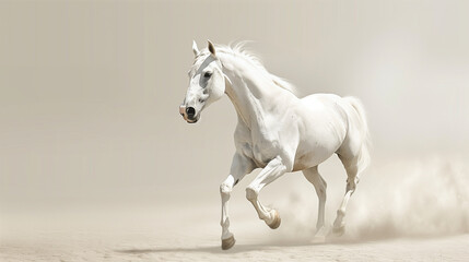Fototapeta premium Elegant Horse on Neutral Background with Text Area Majestic Horse Isolated with Clean Background and Copy Space