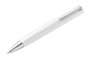 White ballpoint pen, angled shot