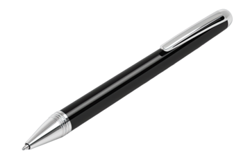 Black ballpoint pen angled shot