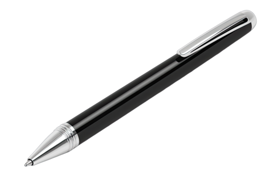 Black ballpoint pen angled shot