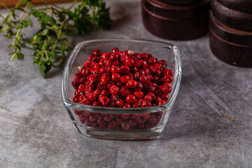 Dry pink pepper corn spice