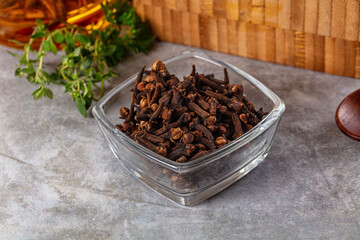 Dry cloves buds aromatic flavor