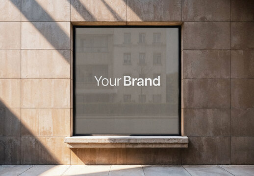 Square Window Sticker Mockup