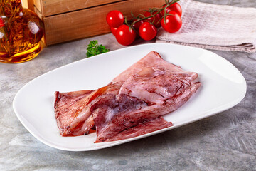 Raw fresh calamari for cooking