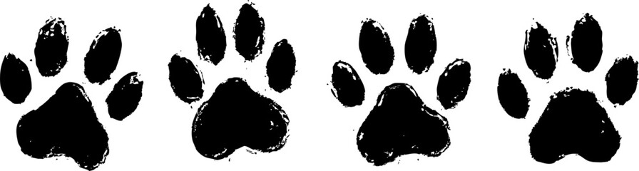 Distressed Black Animal Paw Prints © Koly Akter