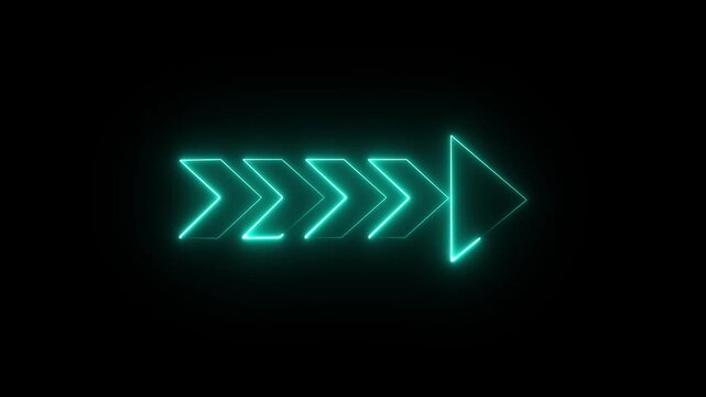  Neon arow Light &ndash; Glowing Futuristic Sign on Dark Background&rdquo; 4k video