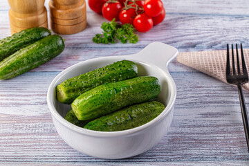 Homemade lightly salted cucumbers snack