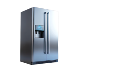 Stainless steel refrigerator with ice dispenser