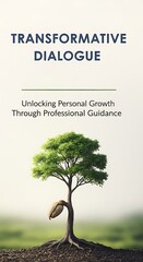 A young tree sprouts from a seed, symbolizing personal growth.