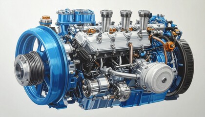 powerful industrial engine mechanics machinery technology