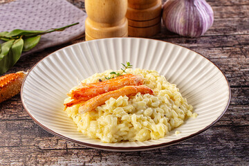 Risotto with natural crab leg