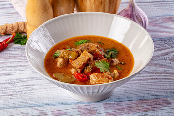 Thai Tom Yum soup with chicken