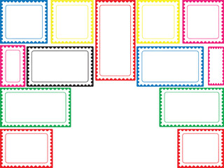 "Doodle Wave Frame Set – Hand Drawn Color Borders, Cute Minimal Square Blank Collection"