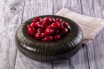 Red ripe sweet juicy dogwood