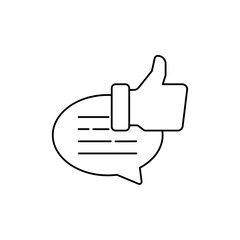 positive feedback icon outline editable stroke line drawing eps.