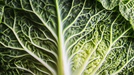 Close - up of green leaf vein texture, natural ecology plant detail scene