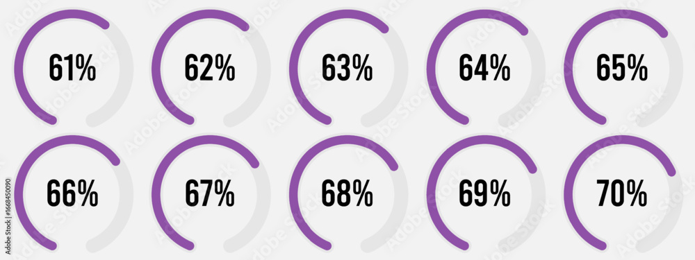 Aufkleber set of circular sector percentage diagrams meters from 1 to 100 ready-to-use for web design, user in
