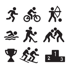 Sports Activity Icon Set Vector Illustration