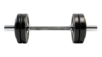 Black dumbbell isolated on black