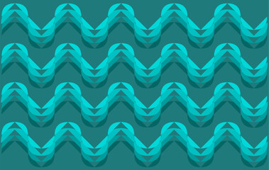 seamless pattern with waves. Monochromatic Teal Indonesian Ethnic Style Batik Background Featuring a Subtle Shaded Abstract Chevron Wave Pattern