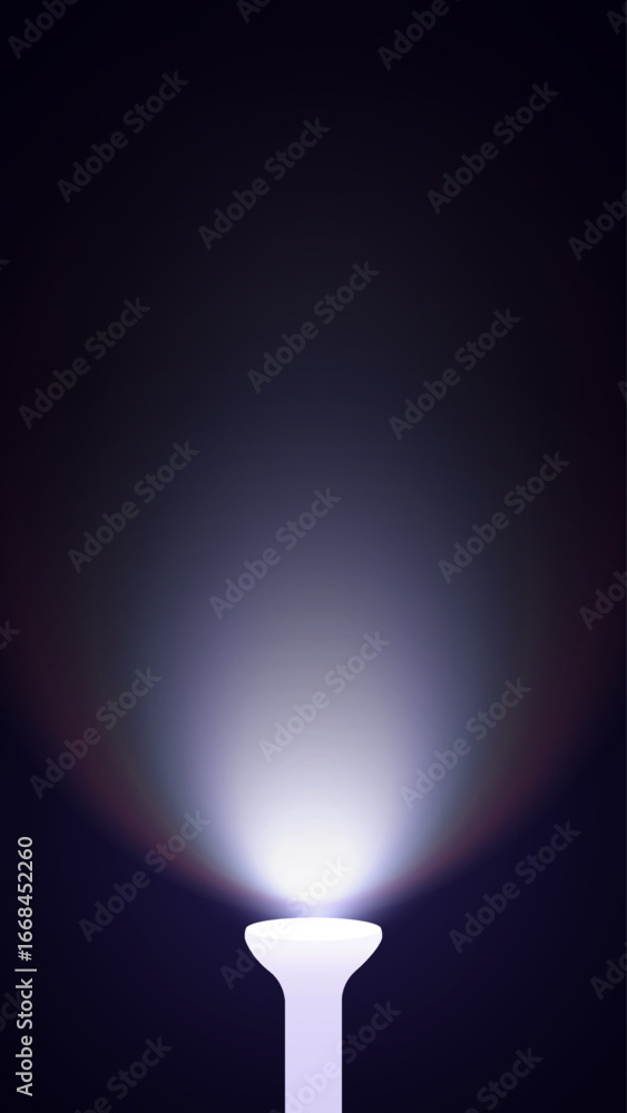 Poster flashlight beam on dark background, light and shadow concepts. shine lighting torch. flashlight beam