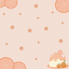 background with orange and pudding 