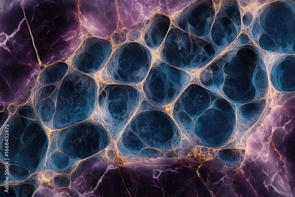 Aufkleber abstract artwork depicting a network of interconnected, organic forms resembling a cellular structur