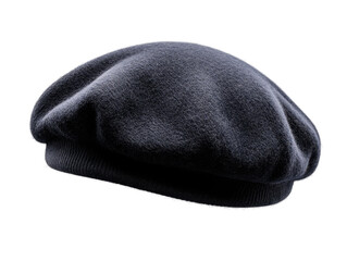 Classic black wool beret with soft texture and elegant design