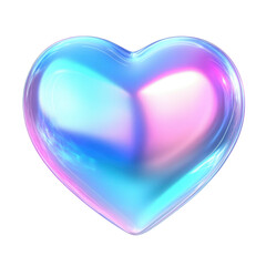 3D heart featuring pastel gradient colors in blue- pink- and purple. The smooth- vibrant design adds a romantic and modern touch with a soft- elegant finish. Isolated on transparent background- png.