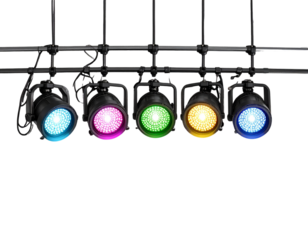 LED Par Can Lights with Focused Spot Beams, isolated on transparent background  PNG
