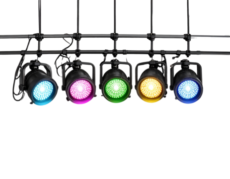 LED Par Can Lights with Focused Spot Beams, isolated on transparent background  PNG