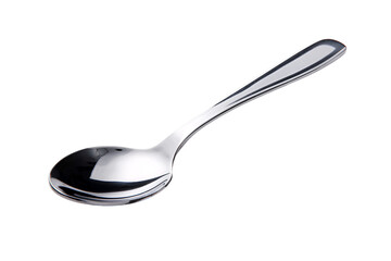 Shiny Silver Spoon on Black Background
