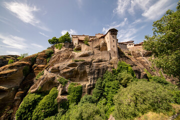 Meteora in Greece with monasteries and dramatic rock formations