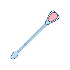 Illustrated Ear Cleaning Swab on a White Background for Personal Hygiene